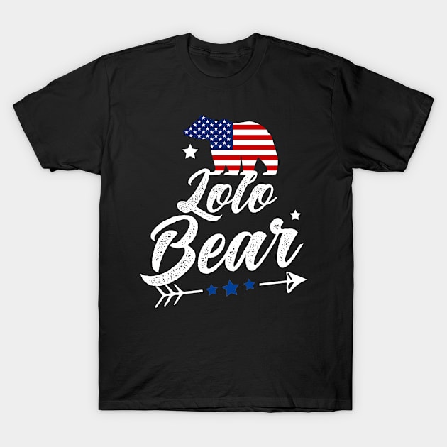 Lolo Bear Patriotic Flag Matching 4th Of July T-Shirt by shanemuelleres